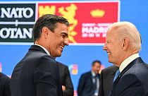 رئيس الحكومة الإسباني بيدرو سانشيز رفقة الرئيس الأمريكي جو بايدن - أرشيف