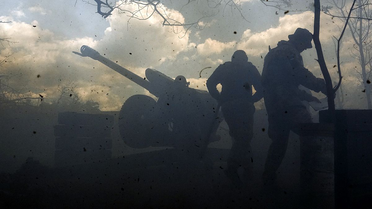 Украинская артиллерия около Бахмута, 12 мая 2023 г.