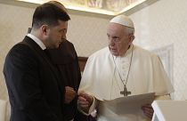 Volodimir Zelenszkij és Ferenc pápa 2020-as találkozója