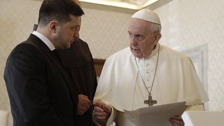Volodimir Zelenszkij és Ferenc pápa 2020-as találkozója