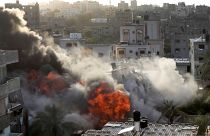 قصف إسرائيلي بصاروخ ثقيل لمنزل في بيت لاهيا في غزة 13/05/2023