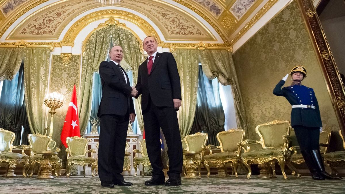 ولادیمیر پوتین و رجب طیب اردوغان، روسای جمهور روسیه و ترکیه