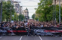 Demonstration in Belgrad, Serbien, 12. Mai 2023 