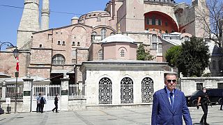 O Τούρκος πρόεδρος Ρετζέπ Ταγίπ Ερντογάν από παλαίοτερη επίσκεψή του στην Αγιά Σοφιά