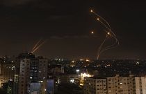 Перехват ракет, запущенных из сектора Газа, израильской системой "Железный купол", 13 мая 2023