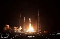 A Falcon 9 indításának pillanata 2023.05.14-én.