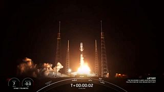 A Falcon 9 indításának pillanata 2023.05.14-én.