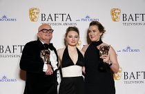 Kate Winslet (right) with director of "I am Ruth" Dominic Savage and her on and off-screen daughter Mia Threapleton.