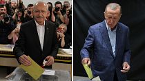 المرشح والرئيس التركي رجب طيب إردوغان والمرشح الرئاسي كمال كيليتشدار أوغلو