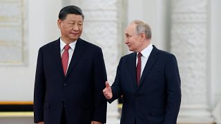 Der chinesische Präsident Xi und der russische Präsident Putin während eines Treffens in Moskau in März 2023