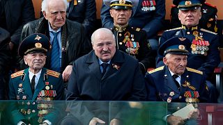 حضور الکساندر لوکاشنکو، رئیس جمهوری بلاروس در مراسم رژه «روز پیروزی» در میدان سرخ مسکو