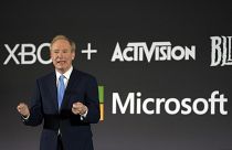 El presidente de Microsoft, Brad Smith, habla en una conferencia de prensa sobre la adquisición de Activision Blizzard por parte de Microsoft y el futuro de los videojuegos