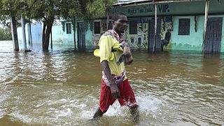A resident from the flood-hit city of Beledweyne in central Somalia on May 13, 2023.