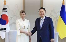 Az ukrán first lady és a dél-koreai elnök 
