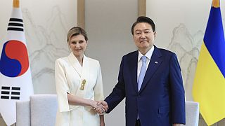 Az ukrán first lady és a dél-koreai elnök 
