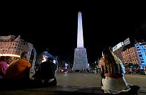 La intervención en el Obelisco de Buenos Aires.
