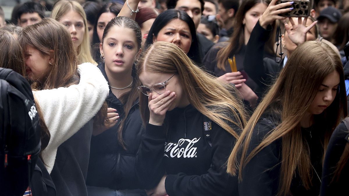 School children mourn the victims of a school shooting rampage that sent shock waves through the nation and triggered moves to boost gun control. 4 May 2023