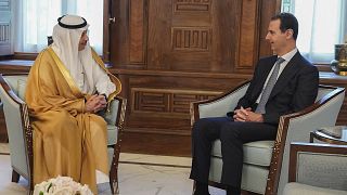بشار الأسد يلتقي السفير السعودي في الأردن نايف السديري، دمشق 10 مايو 2023.