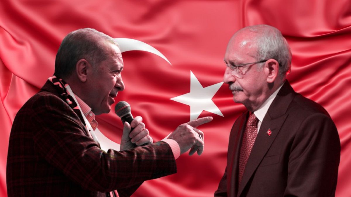 Les deux candidats en lice pour le second tour de l'élection présidentielle turque : Recep Tayyip Erdoğan et Kemal Kılıçdaroğlu