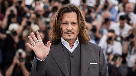 Johnny Depp poses for photographers at the photo call for the film 'Jeanne du Barry' at the 76th international film festival, Cannes, southern France, Wednesday, May 17, 2023.
