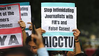 Proteste in supporto della libera stampa in India (3.2.2021 - Nuova Delhi)