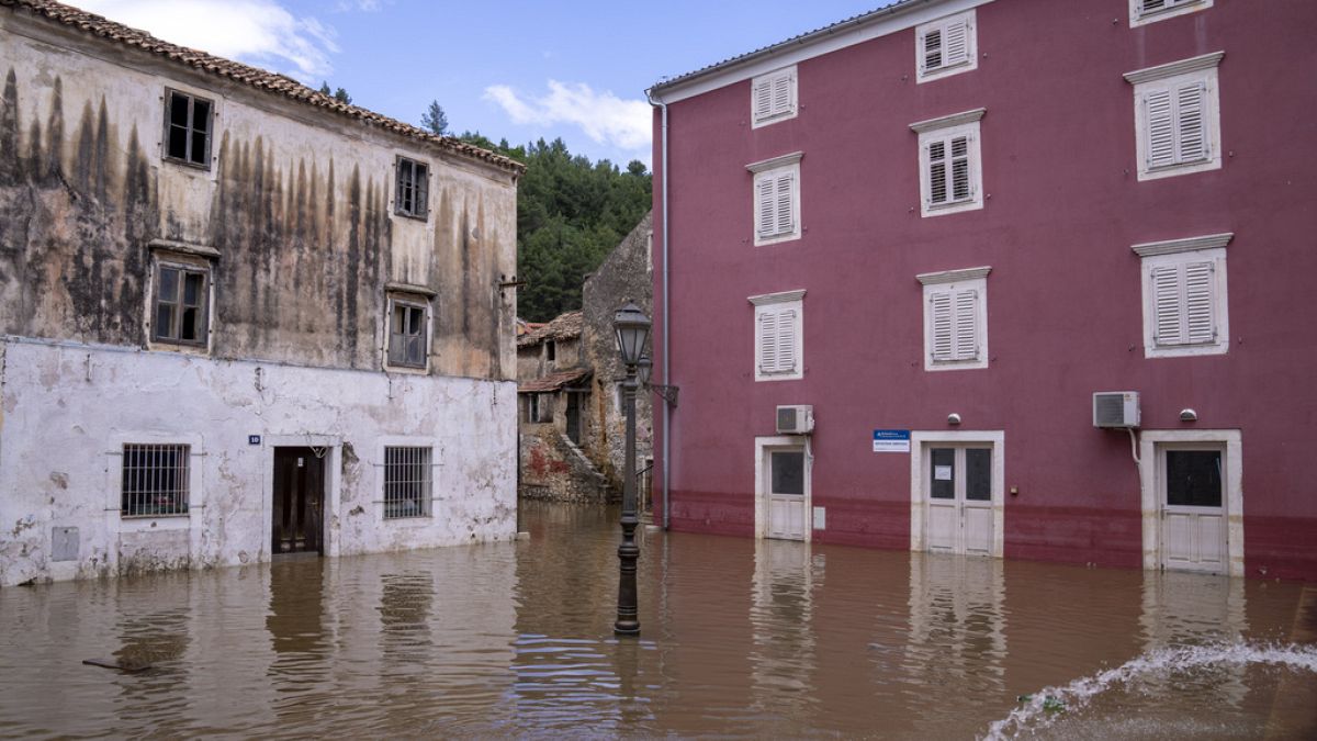 Hochwasser im kroatischen Obrovac am 16. Mai 2023