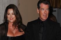 ierce Brosnan, at right, and his wife Keely Shaye Smith arrive at The 24th Genesis Awards at The Beverly Hills Hilton on March 20 2010, 