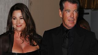 ierce Brosnan, at right, and his wife Keely Shaye Smith arrive at The 24th Genesis Awards at The Beverly Hills Hilton on March 20 2010, 