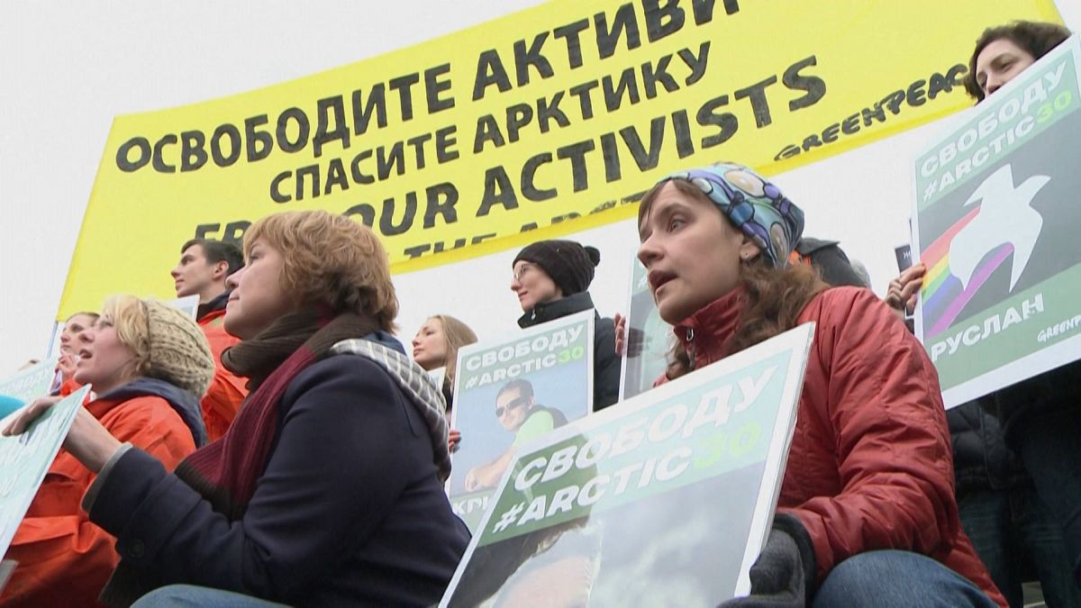 Greenpeace-tüntetés Oroszországban