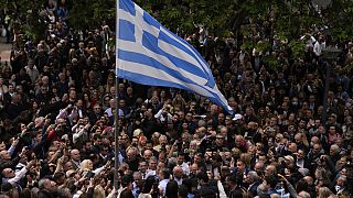 Último mitin del primer ministro griego, Kiriakos Mitsotakis