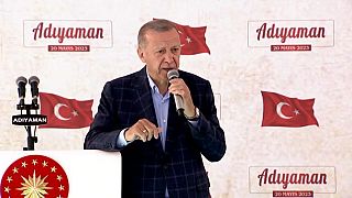 Turkey's President Recep Tayyip Erdogan speaking in Adiyaman.