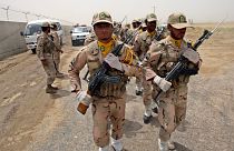 گروهی از سربازان حفاظت مرزی ایران در مرزهای جنوب شرقی ایران به تاریخ نوزدهم ژوئیه ۲۰۱۱