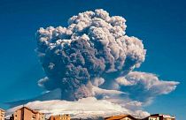FILE: Smoke billows from Mount Etna, Europe’s most active volcano, Tuesday, Feb. 16, 2021.