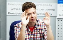 Роман Протасевич на брифинге белорусского МИД, 14 июня 2021 года.