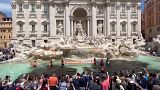 Rome's iconic Trevi fountain was dyed black on Sunday by climate activists Rome's iconic Trevi fountain was dyed black on Sunday by climate activists