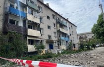 Conséquences des frappes russes sur Dnipro, Ukraine, le 22 mai 2023