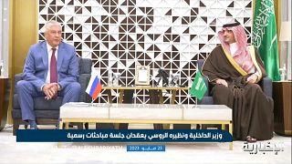 وزير الداخلية الروسي فلاديمير كولوكولتسيف ووزير الداخلية السعودي الأمير عبد العزيز بن سعود
