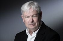 British novelist and writer Jonathan Coe poses during a photo session in Paris, on July 13, 2021. 