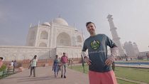 Jamie McDonald at Wonder number 2, the Taj Mahal in India
