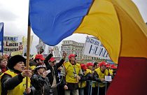 Professores manifestam-se nas ruas na Roménia