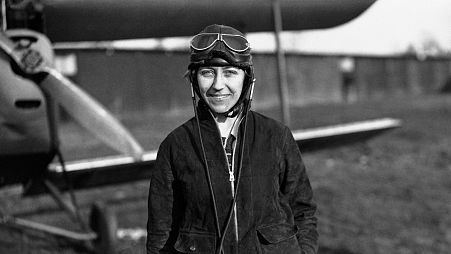 Pilot Amy Johnson, a 22-year old, on her arrival at Stag Lane Aerodrome in Southampton, England on Jan. 10, 1930.