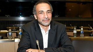 Islam expert Tariq Ramadan arrives for a meeting with a Parliamentary panel studying the wearing of full-body Islamic veils such as the burqa, Wednesday Dec. 2, 2009.