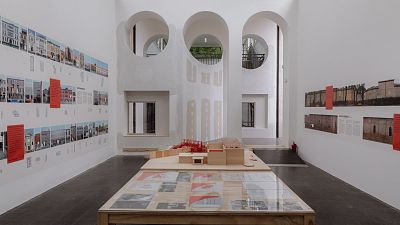 Austria's pavilion at the 2023 Venice architecture biennale opened to the public last weekend as an incomplete project.