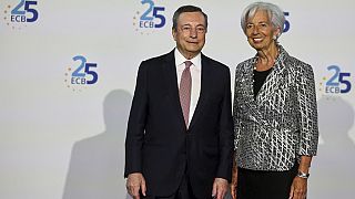 Presidenti a confronto: Mario Draghi e Christine Lagarde. (Francoforte, 24.5.2023)