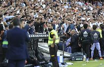 Momento en el que el futbolista Vinícius Jr. recibió insultos racistas en el estadio Mestalla 