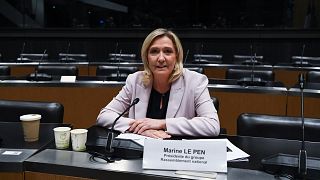 Марин Ле Пен, председатель фракции "Национальное объединение" в нижней палате парламента на заседании комиссии по иностранному вмешательству, 24 мая 2023 года.