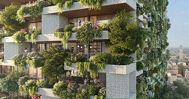 Solarpunk - European City Set to Transform Industrial Site Into Remarkable  Vertical Forest To push the city toward a more eco-friendly future,  Brussels is planning to build three vertical structures using recyclable