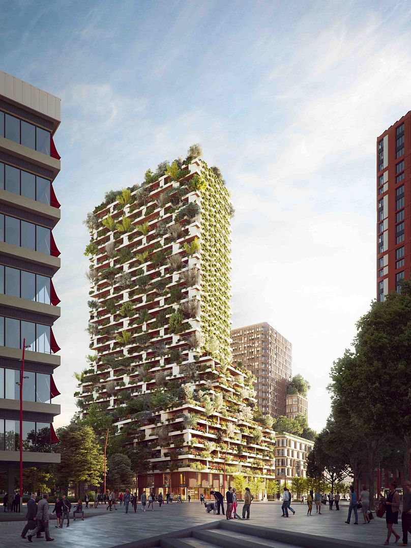 Solarpunk - European City Set to Transform Industrial Site Into Remarkable  Vertical Forest To push the city toward a more eco-friendly future,  Brussels is planning to build three vertical structures using recyclable