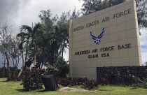 Az amerikai légibázis bejárata Guam szigetén