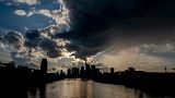Dark skies over Frankfurt.